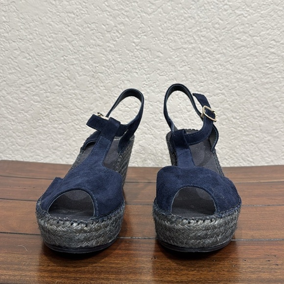 Toni Pons Suede Blue Espadrille Wedge Size 40 / 9.5 - Picture 2 of 8